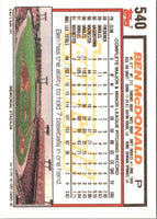 1992 Topps Ben McDonald #540