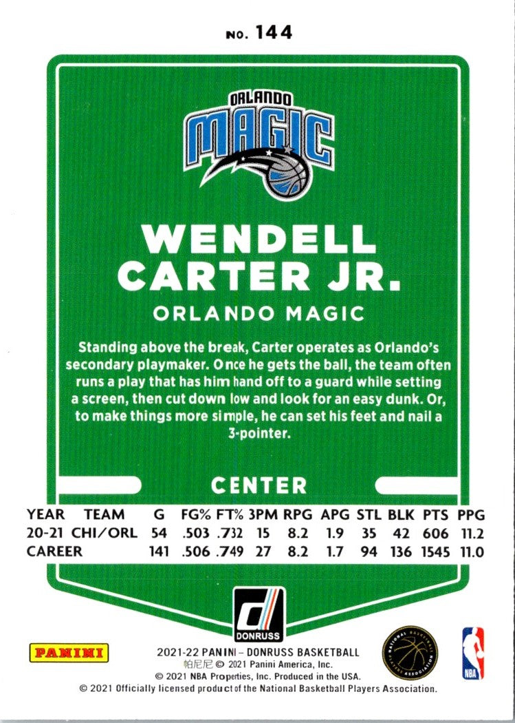 2021 Donruss Wendell Carter Jr.