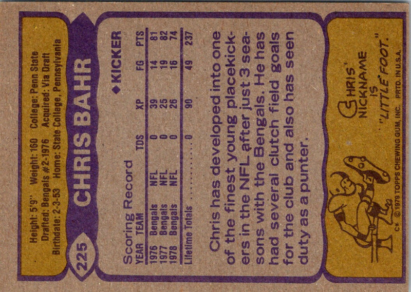 1979 Topps Chris Bahr