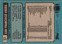 1988 Topps 49ers Team Leaders - Roger Craig #37