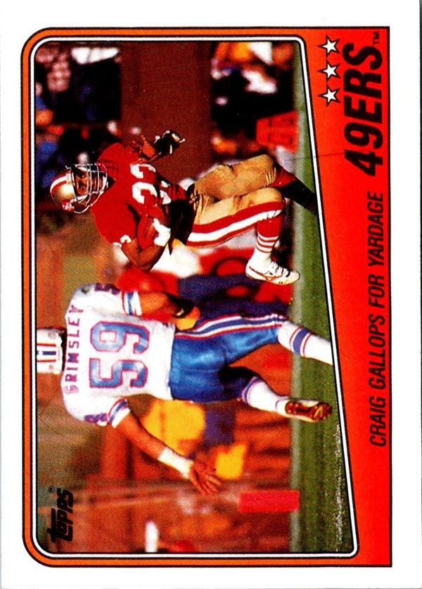 1988 Topps 49ers Team Leaders - Roger Craig #37