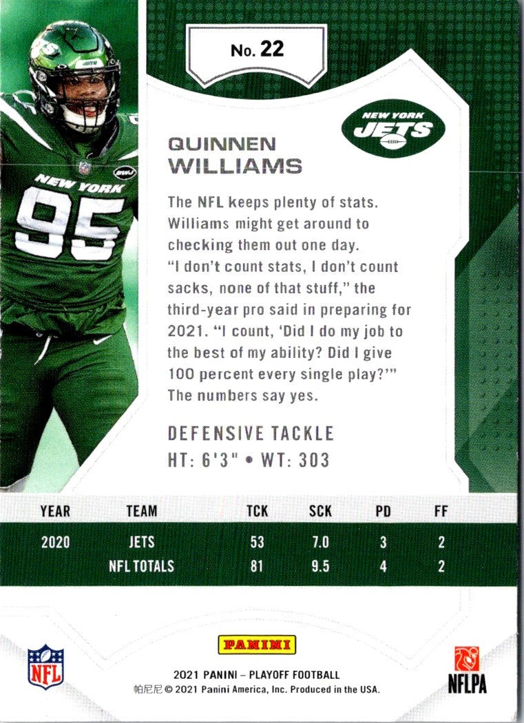 2021 Panini Playoff Quinnen Williams