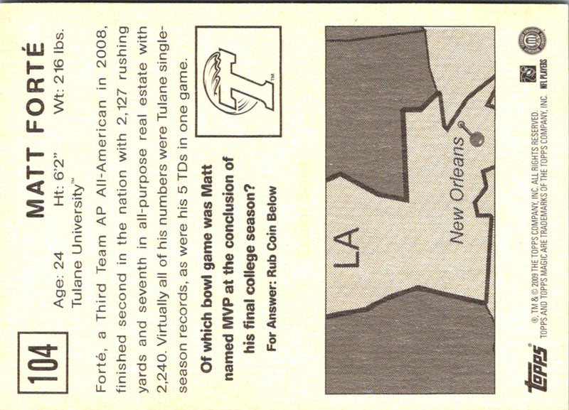 2009 Topps Magic Matt Forte