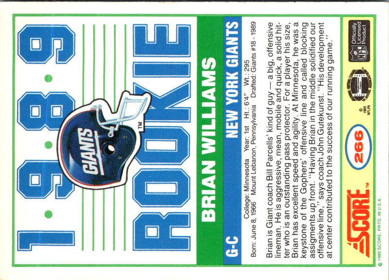 1989 Score Brian Williams