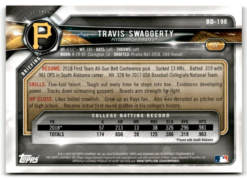 2018 Bowman Draft Travis Swaggerty