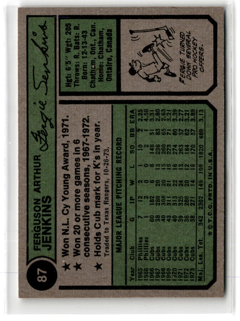 1974 Topps Fergie Jenkins