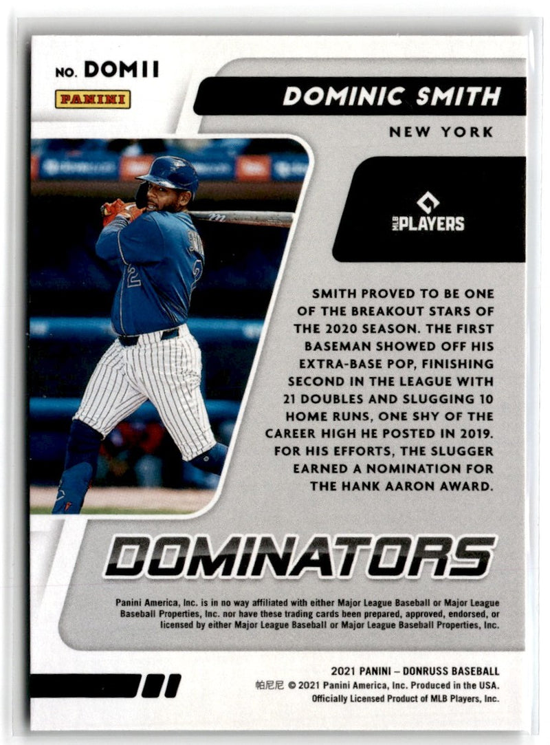 2021 Donruss Dominators Dominic Smith