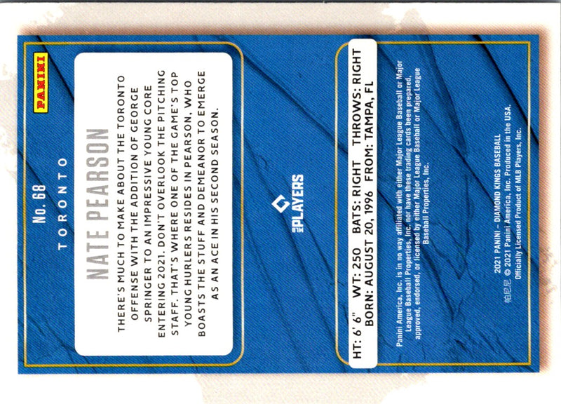 2021 Panini Diamond Kings Blue Nate Pearson