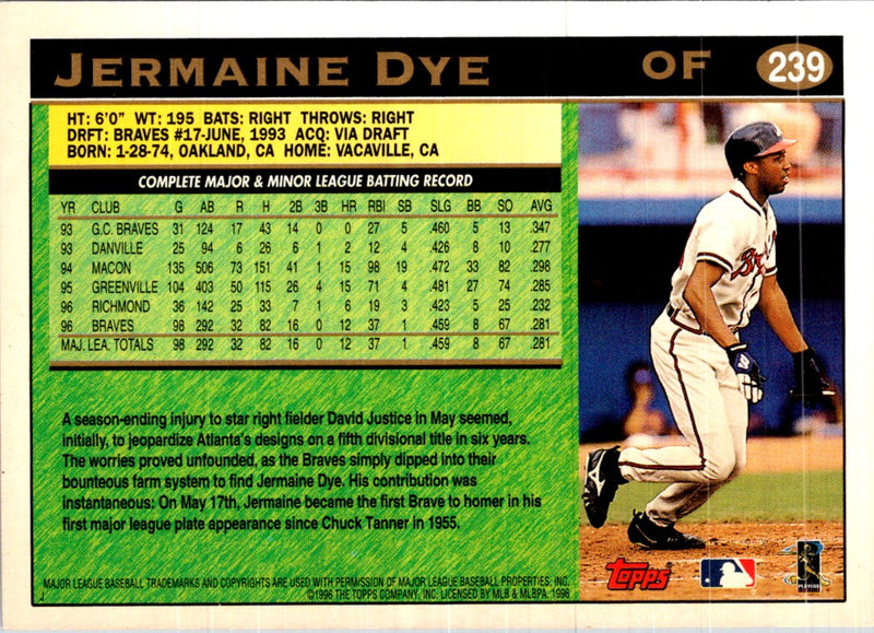 1997 Topps Jermaine Dye