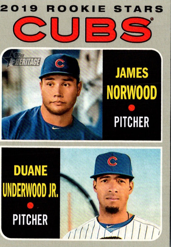 2019 Topps Heritage Duane Underwood Jr./James Norwood #121 Rookie