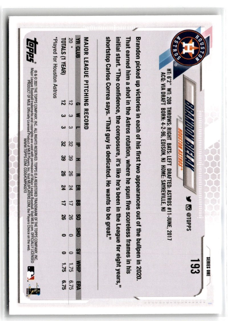 2021 Topps Brandon Bielak