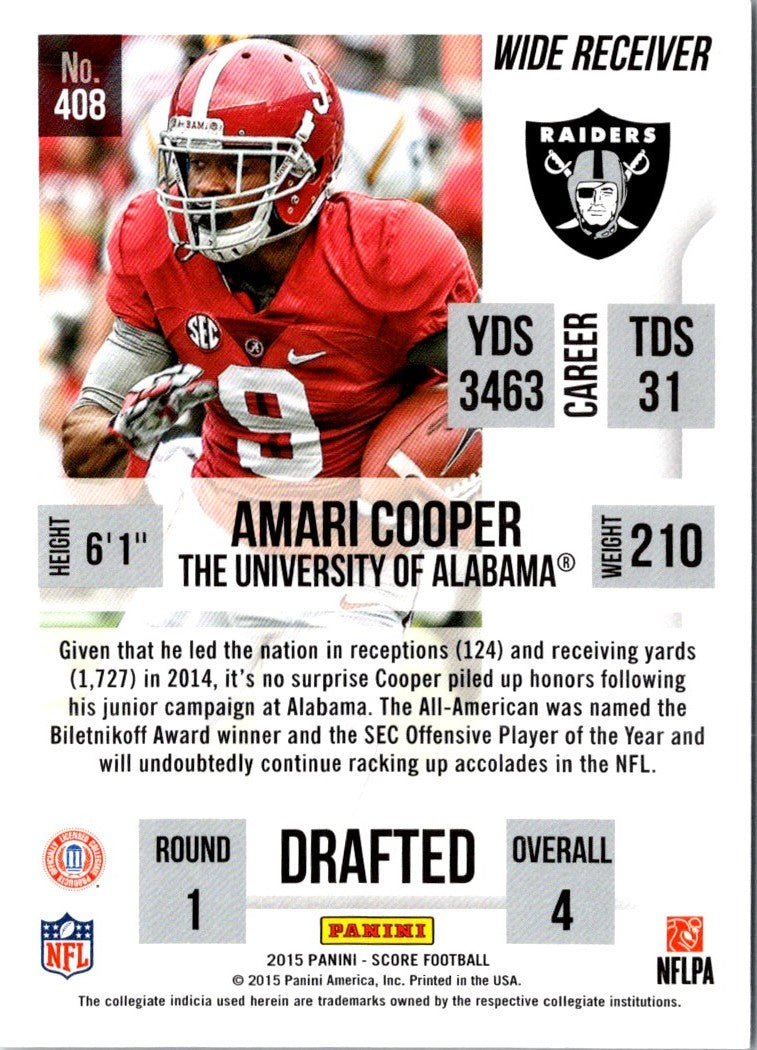 2015 Score Scorecard Amari Cooper