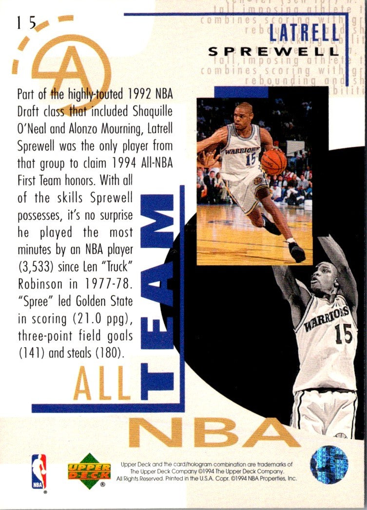 1994 Upper Deck Latrell Sprewell