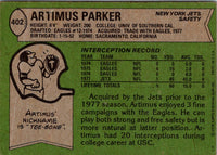 1978 Topps Artimus Parker #402 Rookie