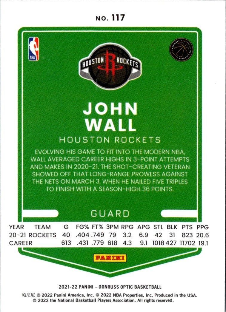 2021 Donruss Optic Red John Wall