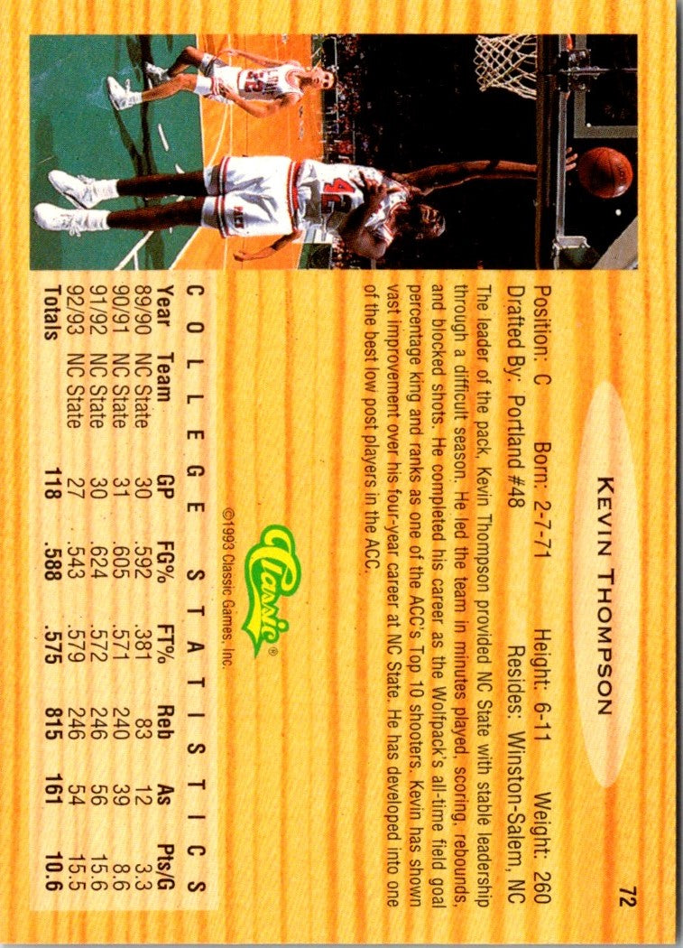 1993 Classic Draft Picks Gold Kevin Thompson