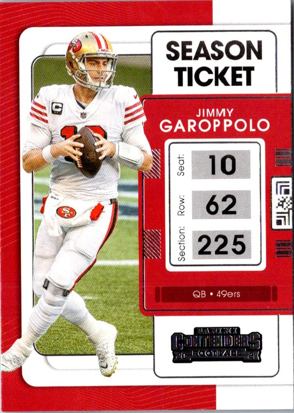 2021 Panini Contenders Red Zone Jimmy Garoppolo #88