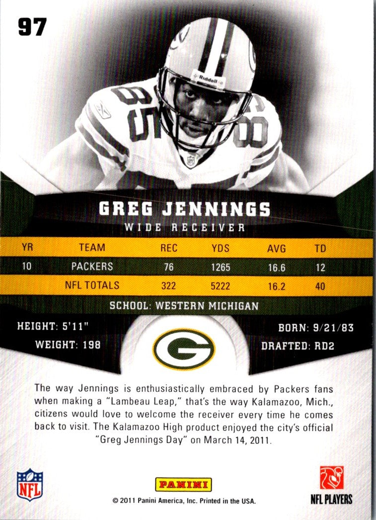 2011 Panini Gridiron Gear Greg Jennings