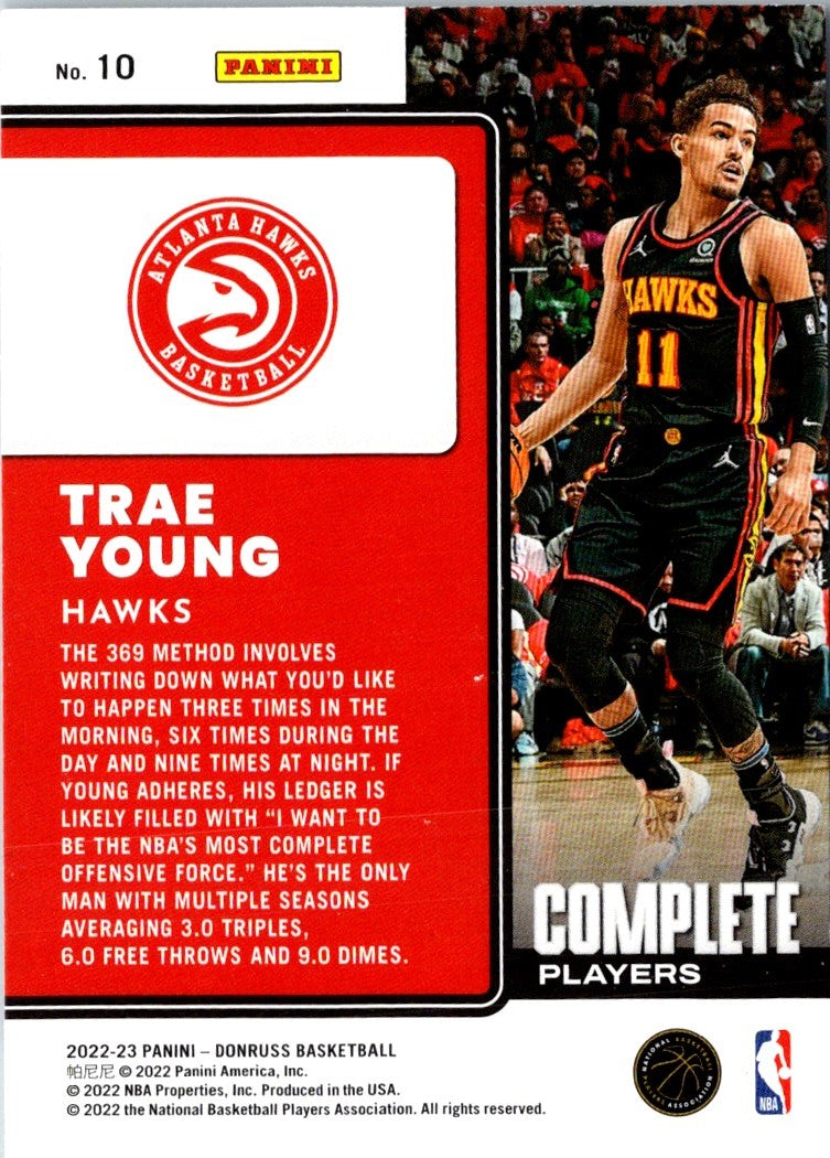 2022 Donruss Complete Players Trae Young