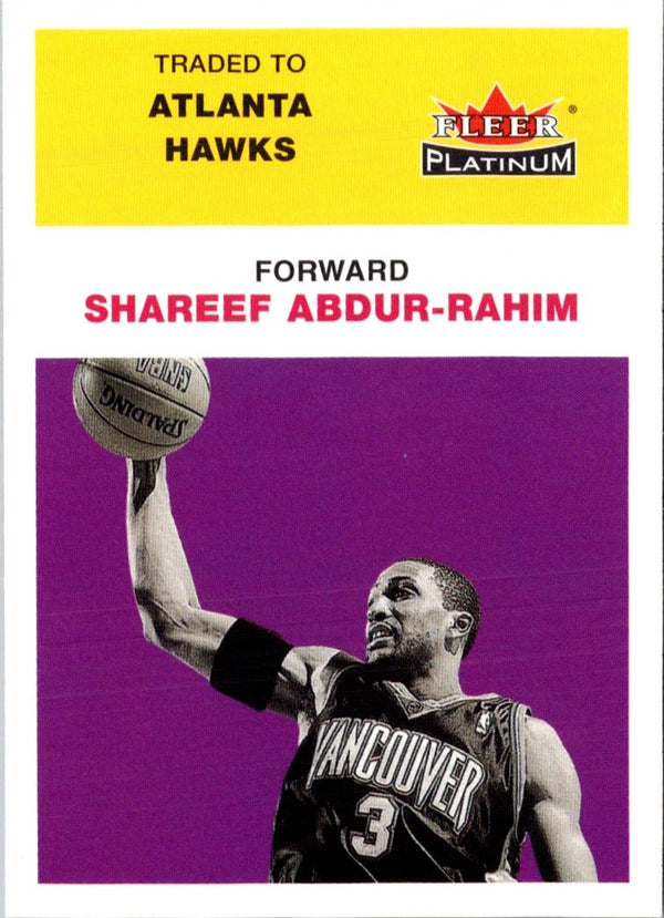 2001 Fleer Platinum Shareef Abdur-Rahim #71