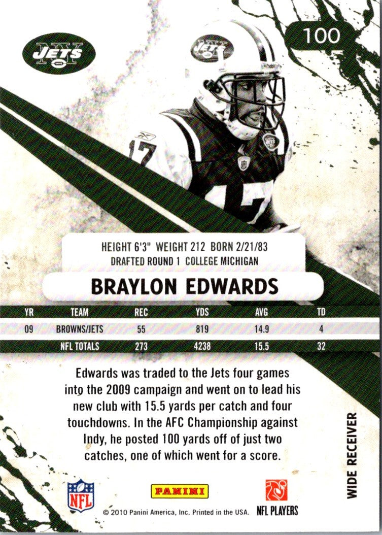 2010 Panini Rookies & Stars Braylon Edwards