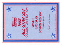 1989 Topps Glossy Send-Ins Wade Boggs #5