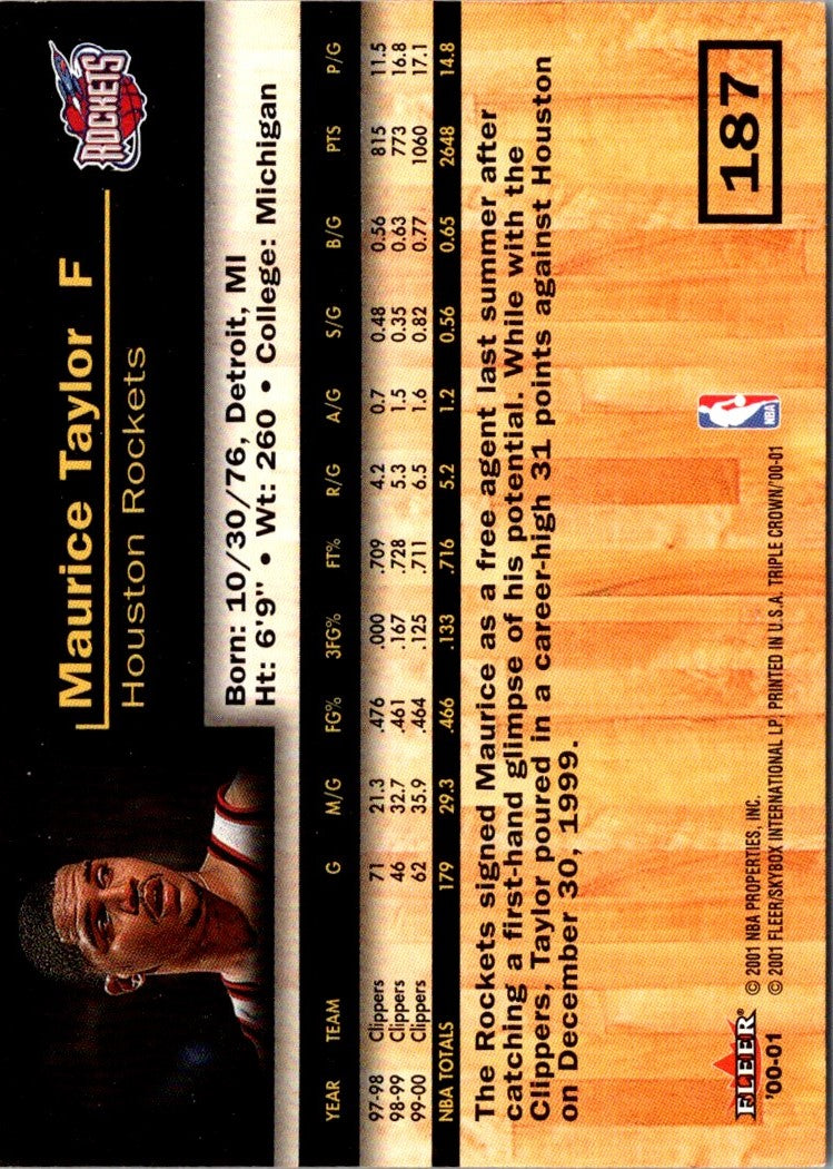 2001 Fleer Maurice Taylor