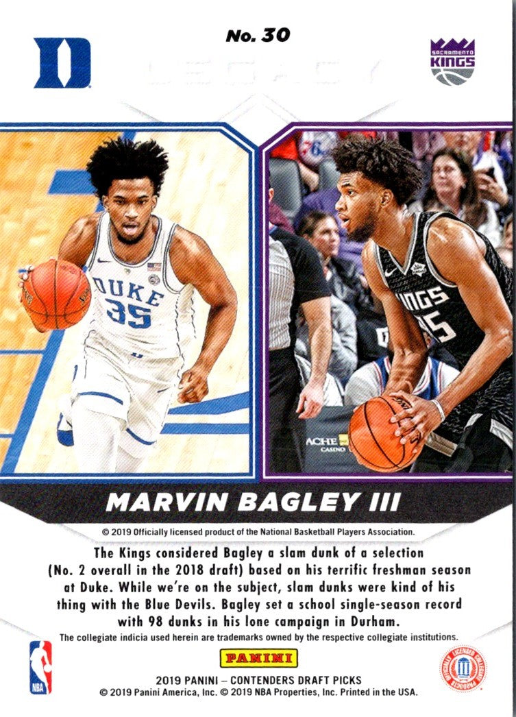 2019 Panini Marvin Bagley III