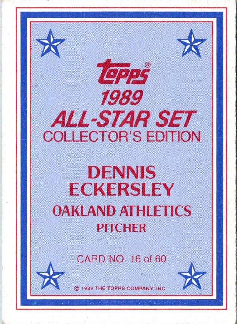 1989 Topps Glossy Send-Ins Dennis Eckersley