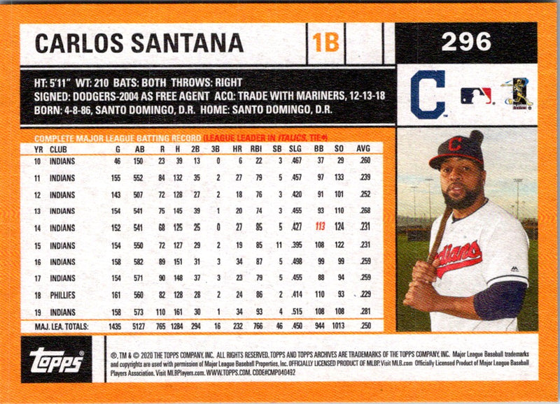 2020 Topps Archives Carlos Santana