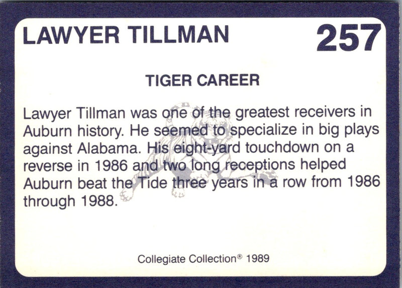 1989 Collegiate Collection Auburn Coke 580 Lawyer Tillman