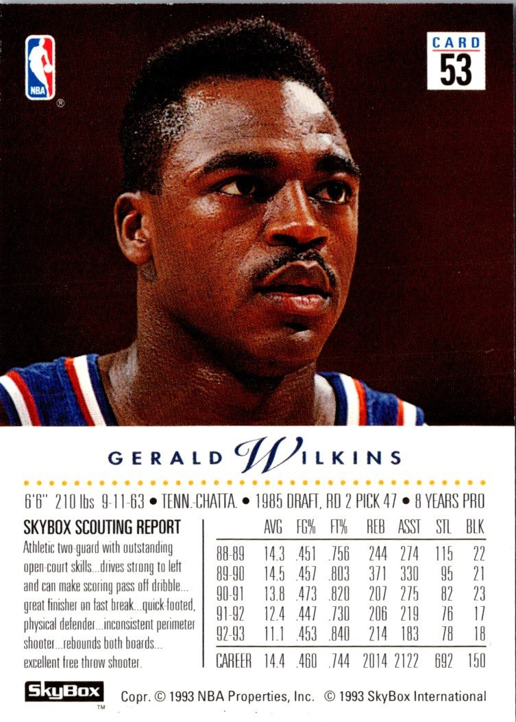 1993 SkyBox Gerald Wilkins