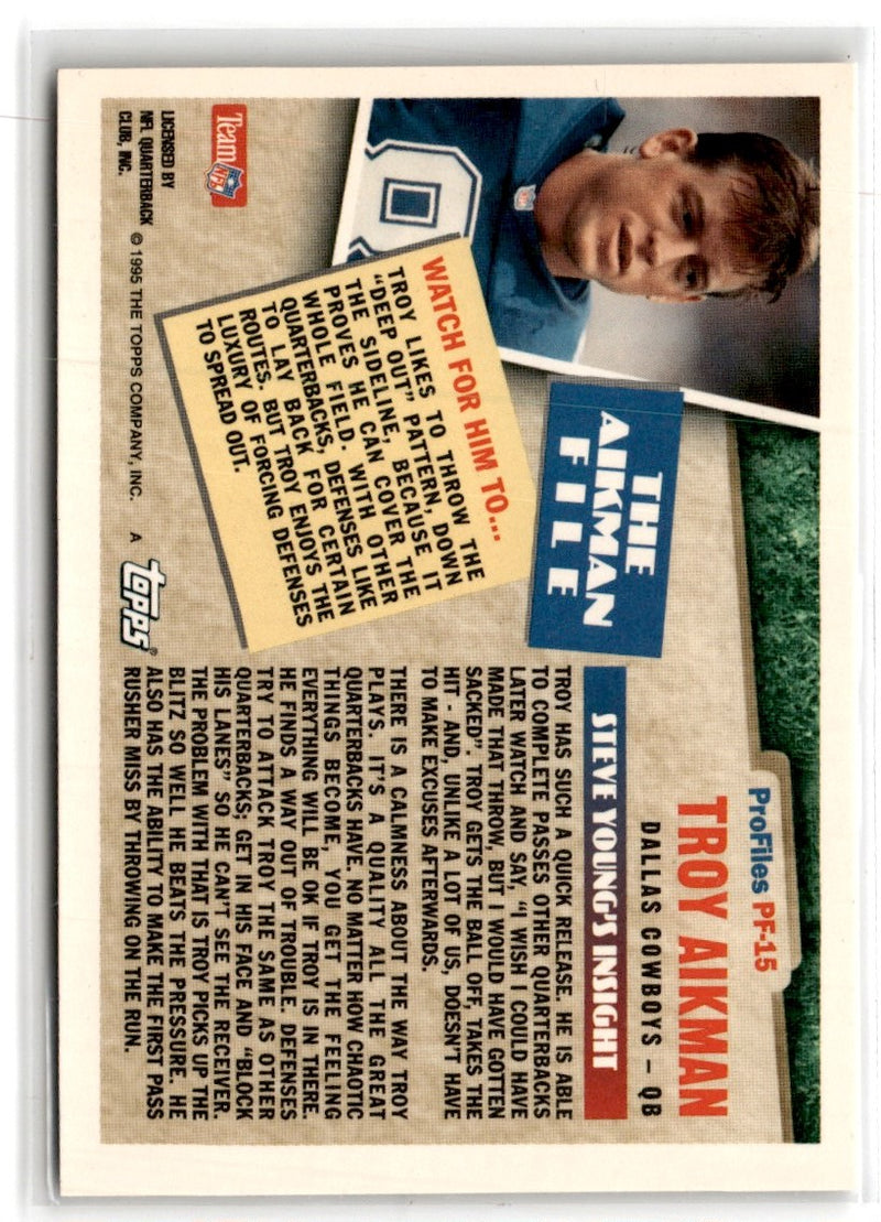 1995 Topps Profiles Troy Aikman