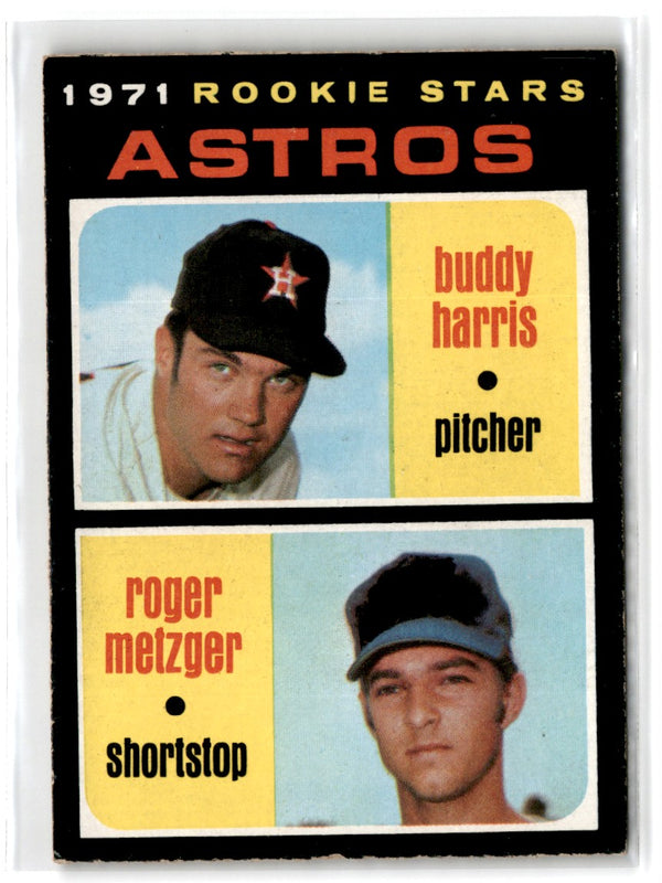 1971 Topps Astros Rookies - Buddy Harris/Roger Metzger #404 Rookie