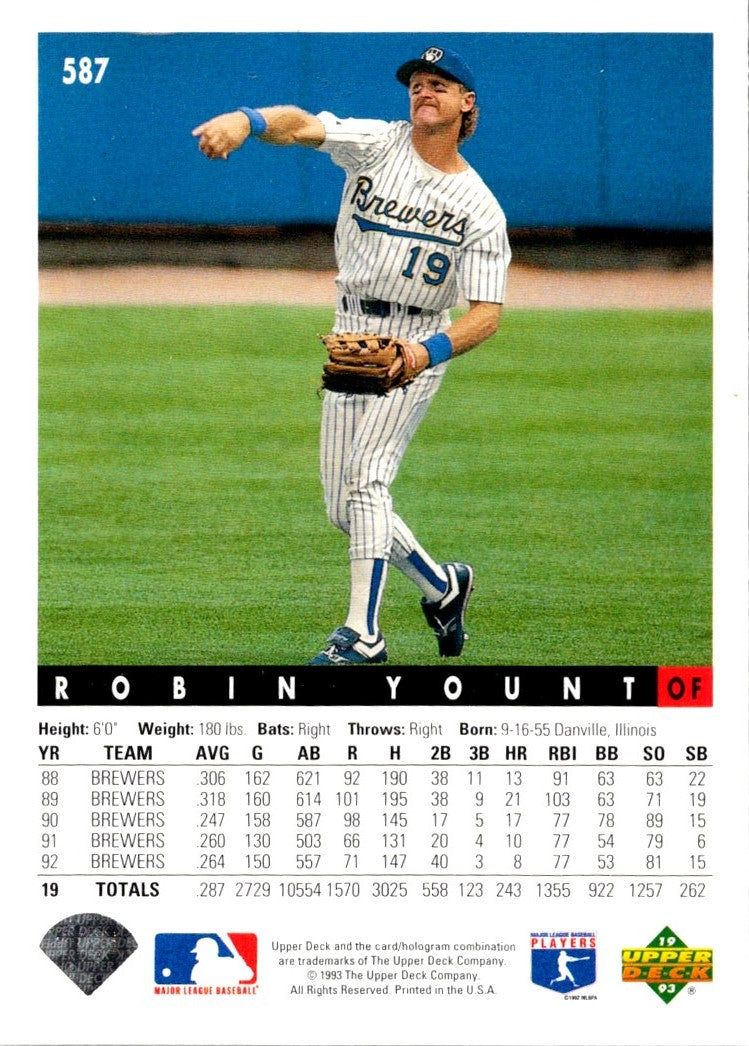 1993 Upper Deck Gold Hologram Robin Yount