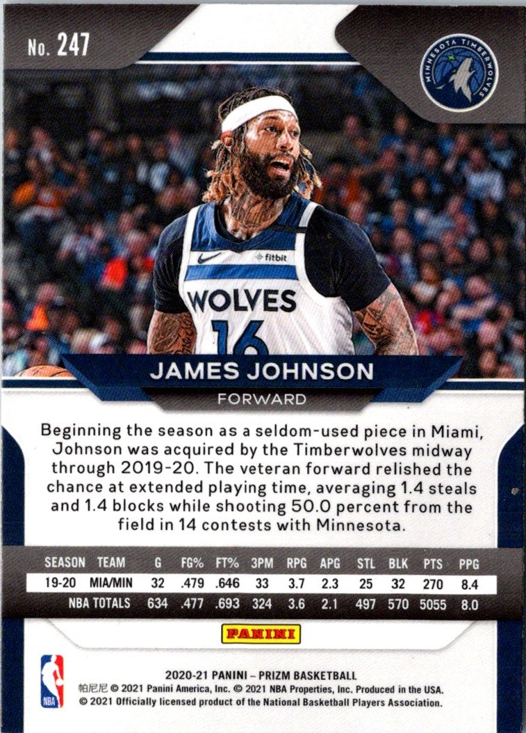 2020 Panini Prizm Blue Prizms James Johnson