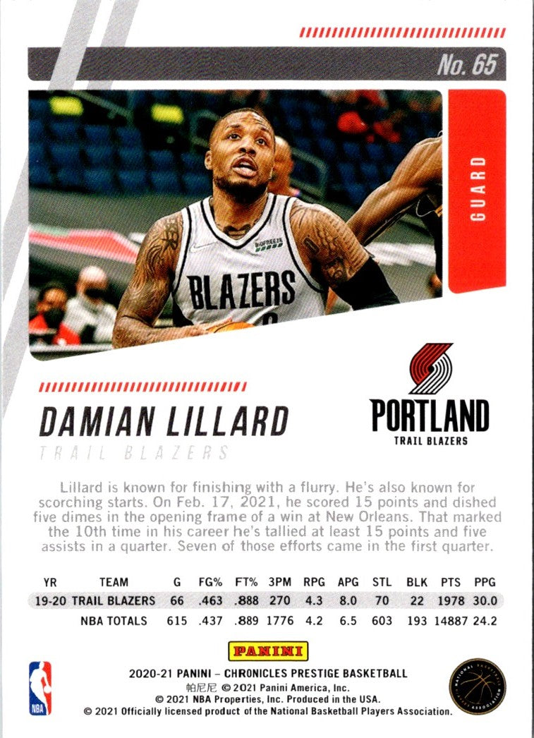 2020 Panini Chronicles Damian Lillard