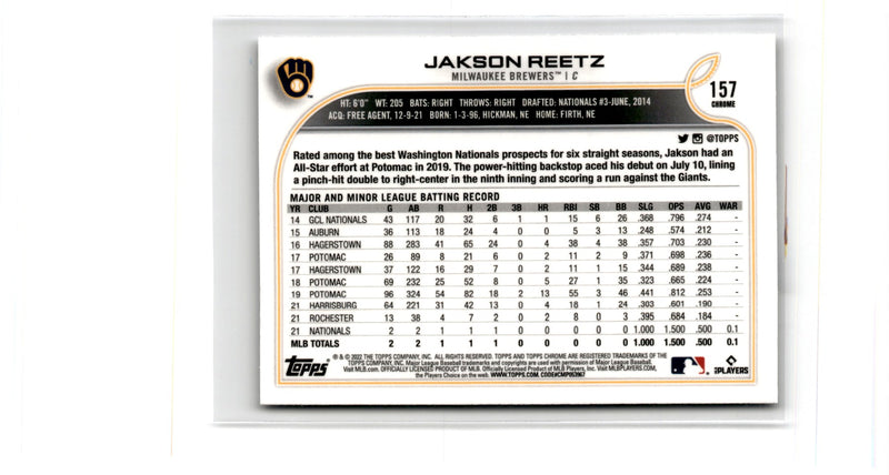 2022 Topps Chrome Jakson Reetz