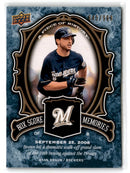 2009 Upper Deck A Piece of History Box Score Memories Ryan Braun