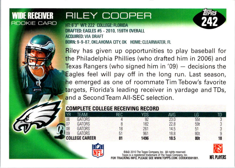 2010 Topps Riley Cooper