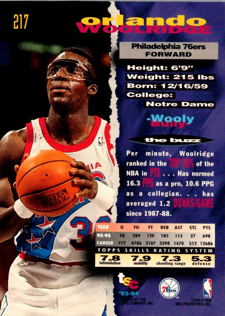 1993 Stadium Club First Day Issue Orlando Woolridge