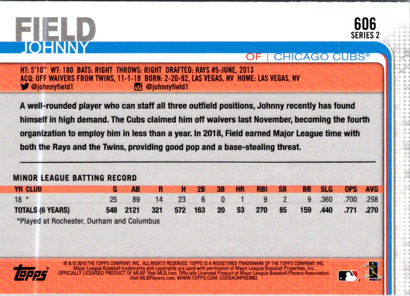 2019 Topps Johnny Field