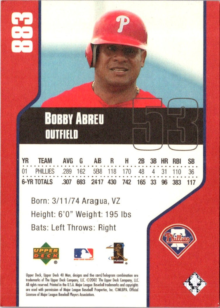 2002 Upper Deck 40-Man Bobby Abreu