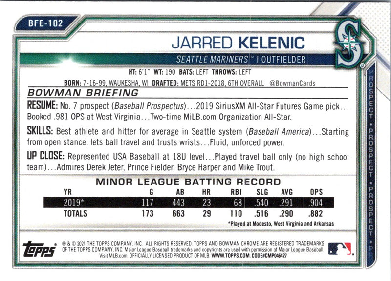 2021 Bowman 1st Edition Jarred Kelenic