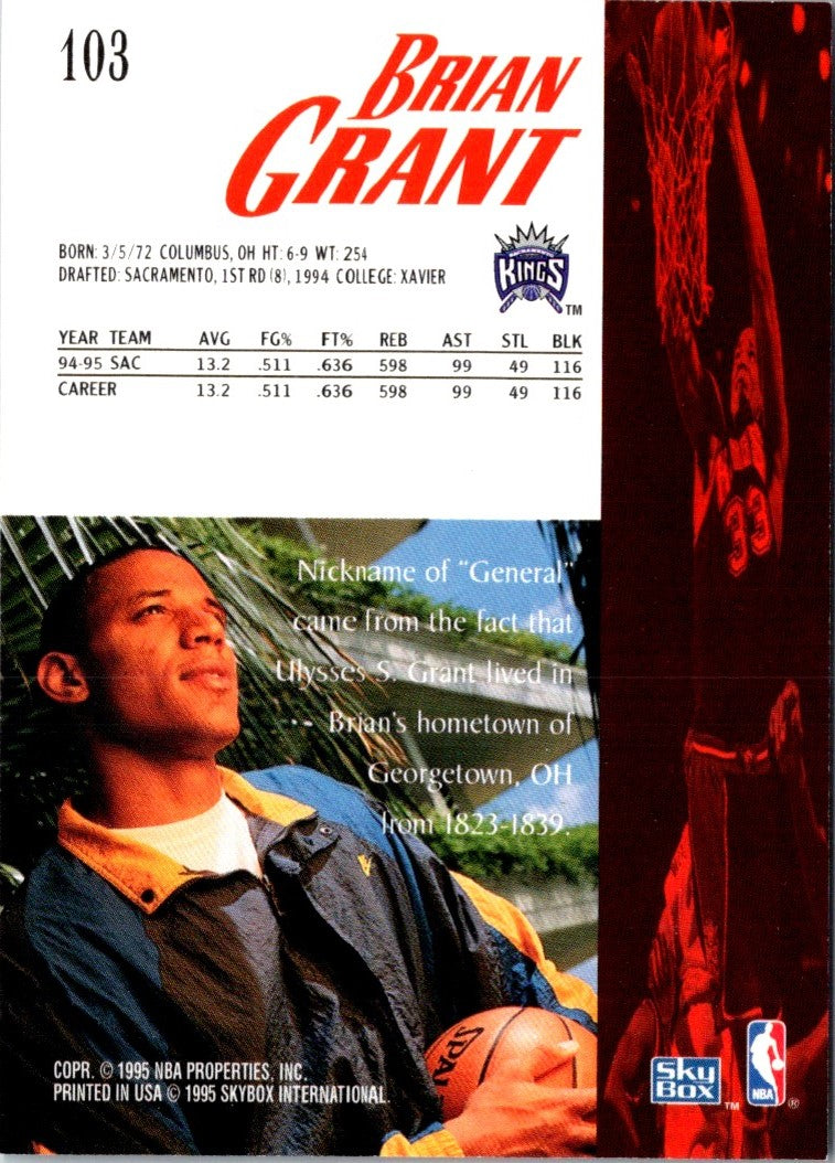 1995 SkyBox Premium Brian Grant