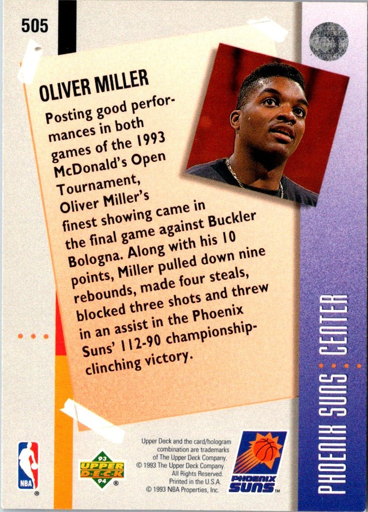 1993 Upper Deck Oliver Miller