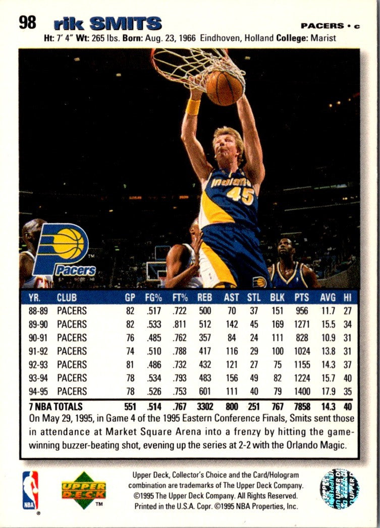 1995 Collector's Choice Rik Smits