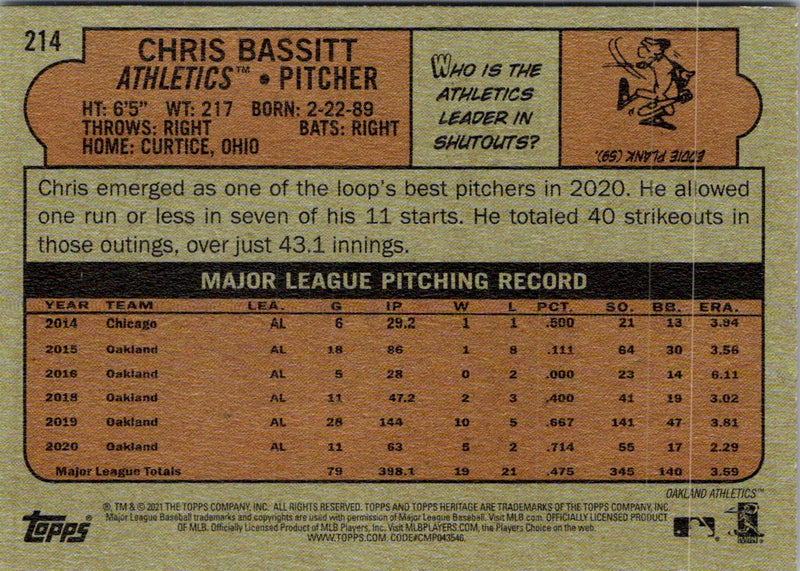 2021 Topps Heritage Red Chris Bassitt