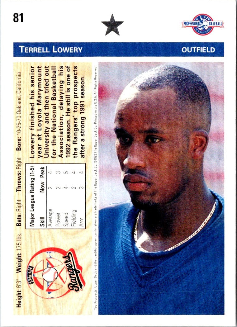 1992 Upper Deck Minors Terrell Lowery