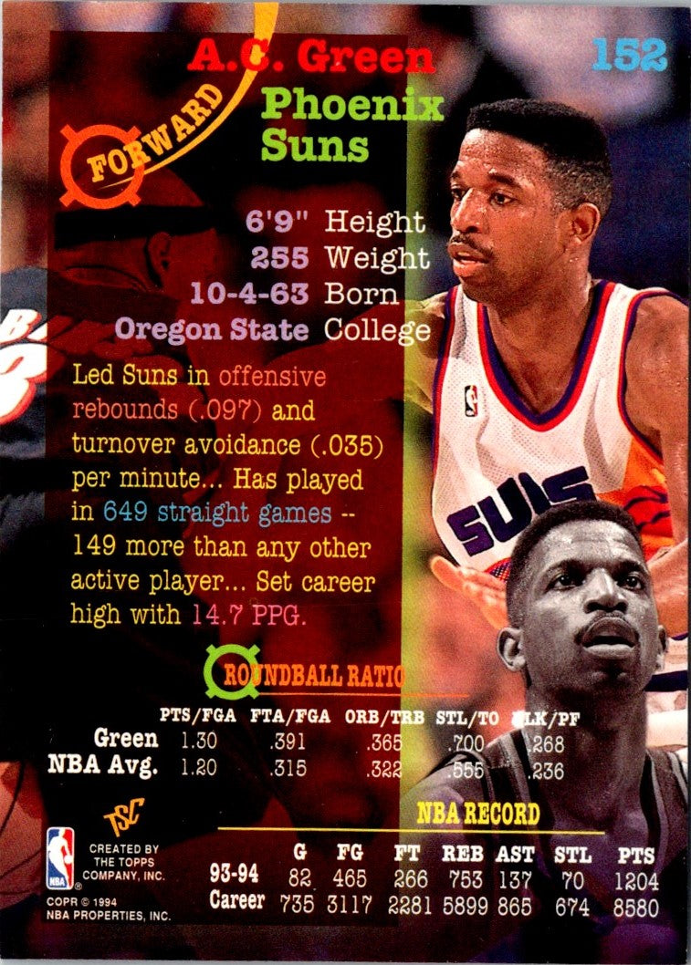 1994 Stadium Club 1st Day Issue A.C. Green